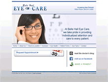 Tablet Screenshot of bellehalleyecare.com